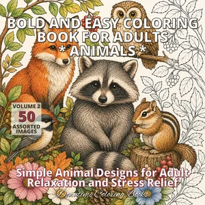 Cover of Bold and Easy Coloring Book for Adults – Animals Volume 2