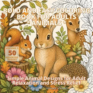 Cover of Bold and Easy Coloring Book for Adults - Animals Volume 3